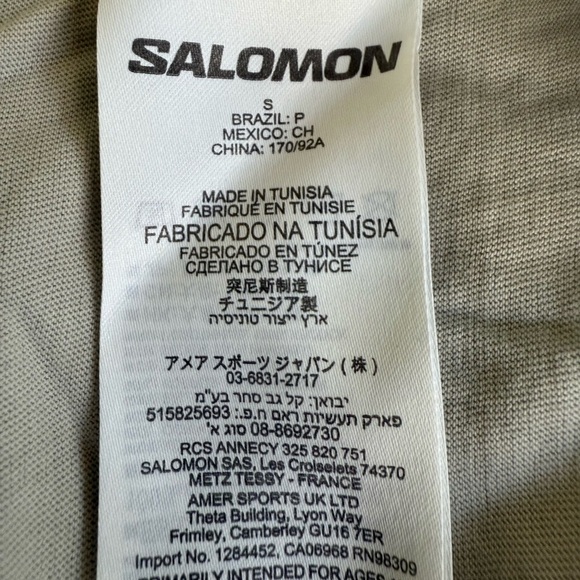 Salomon Men’s Performance Logo T-Shirt Gray Small Outdoor Hiking Trail Tee - Picture 4 of 10